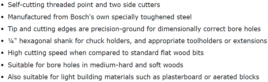 סט מקדחים לעץ בוש BOSCH 2608595425